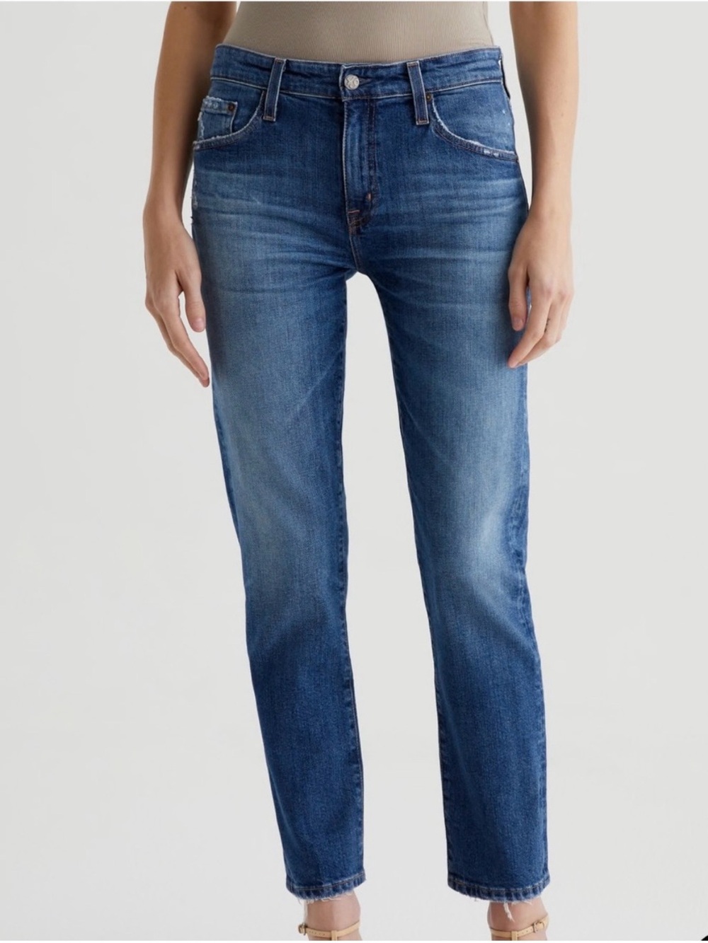 NWT AG ADRIANO GOLDSCHMIED THE STEVIE DARK SLIM STRAIGHT ANKLE JEANS SIZE 31